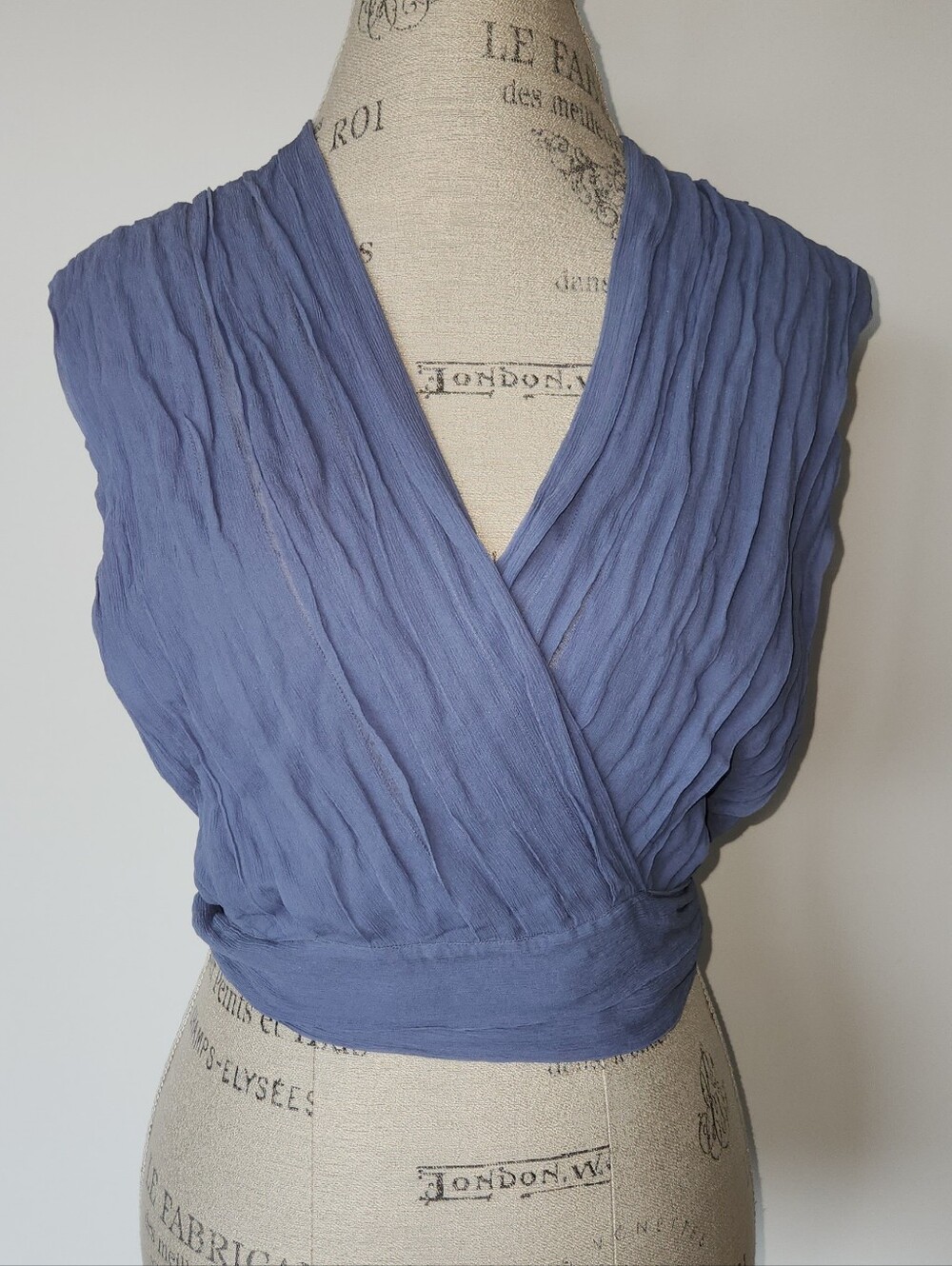 40s Designer Silk Sleeveless Wrap Blouse